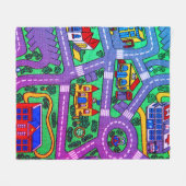 90s nostalgie, Track tapijt Auto Road nostalgisch Fleece Deken (Voorkant (Horizontaal))