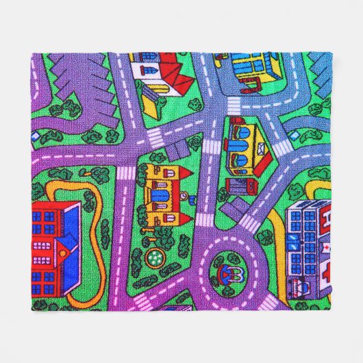 90s nostalgie, Track tapijt Auto Road nostalgisch Fleece Deken (Voorkant (Horizontaal))