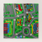 90s nostalgie, Track tapijt Auto Road nostalgisch Legpuzzel (Horizontaal)