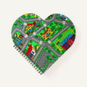 90s nostalgie, Track tapijt Auto Road nostalgisch Notitieboek (Voorkant)