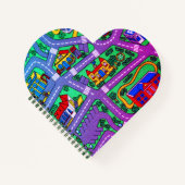 90s nostalgie, Track tapijt Auto Road nostalgisch Notitieboek (Voorkant)