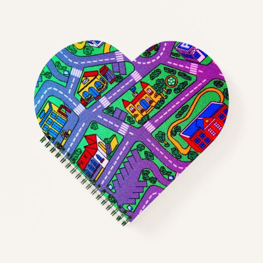 90s nostalgie, Track tapijt Auto Road nostalgisch Notitieboek (Voorkant)