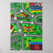 90s nostalgie, Track tapijt Auto Road nostalgisch Poster (Voorkant)
