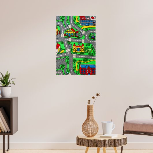 90s nostalgie, Track tapijt Auto Road nostalgisch Poster (Woonkamer 3)