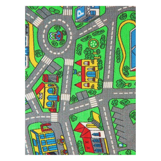 90s nostalgie, Track tapijt Auto Road nostalgisch Tafelkleed (Voorkant)