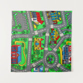 90s nostalgie, Track tapijt Auto Road nostalgisch Wandkleed (Voorkant (horizontaal))