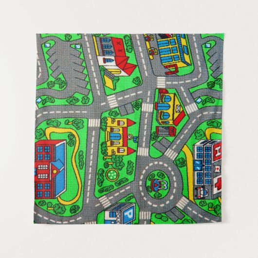 90s nostalgie, Track tapijt Auto Road nostalgisch Wandkleed (Voorkant (horizontaal))