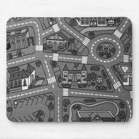 90s nostalgie, track tapijt Car Road nostalgisch Muismat (Voorkant)