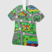 90s nostalgisch, Track tapijt Auto Road nostalgie Ornament (voorkant)