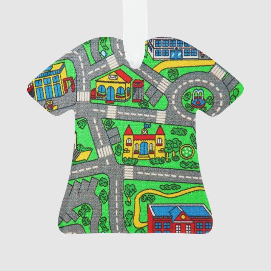 90s nostalgisch, Track tapijt Auto Road nostalgie Ornament (achterkant)