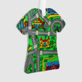 90s nostalgisch, Track tapijt Auto Road nostalgie Ornament (voorkant)