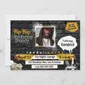 90's Old School Hip Hop Birthday Foto Kaart (Achterkant)