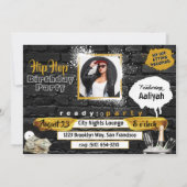 90's Old School Hip Hop Birthday Foto Kaart (Achterkant)