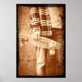90's Old School Skateboard Poster (Voorkant)