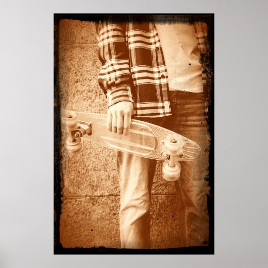 90's Old School Skateboard Poster (Voorkant)