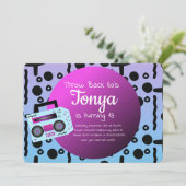 90s Partij Ombre  BoomBox Throw Back Kaart (Staand voorkant)