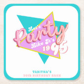 90s Party Like It's 1995 30ste verjaardagsfeestje Kartonnen Onderzetters (Voorkant)