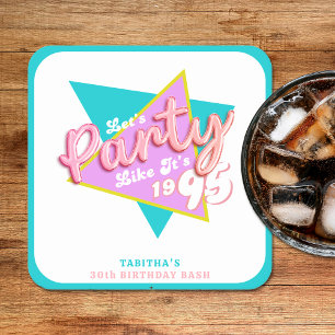 90s Party Like It's 1995 30ste verjaardagsfeestje Kartonnen Onderzetters