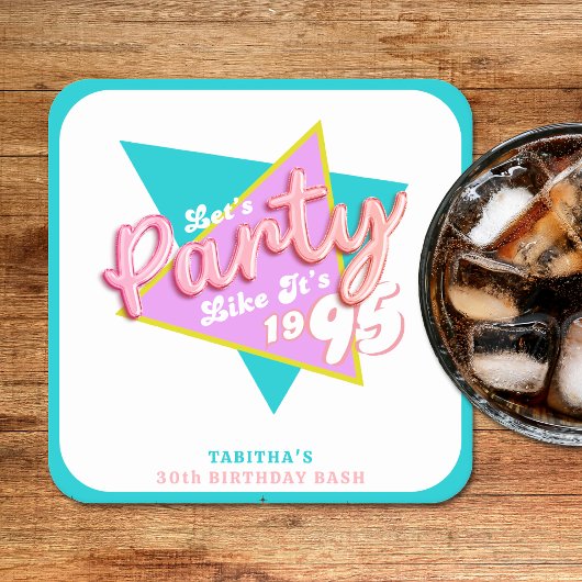 90s Party Like It's 1995 30ste verjaardagsfeestje Kartonnen Onderzetters