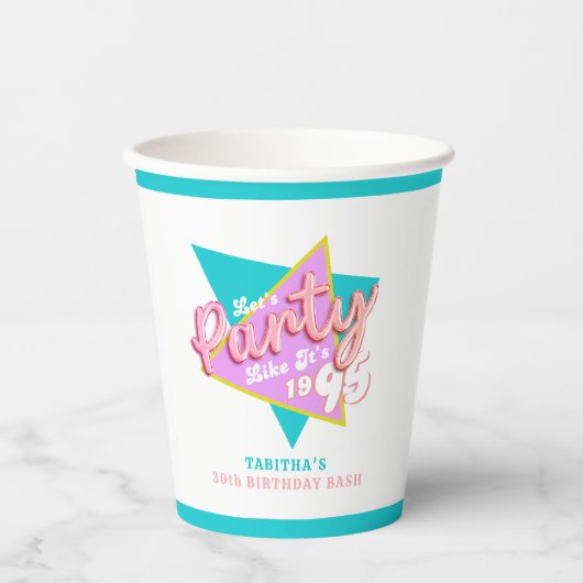90s Party Like It's 1995 30ste verjaardagsfeestje Papieren Bekers (Voorkant)