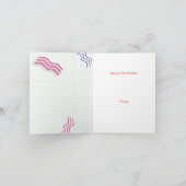 90's PARTY Theme Patroon Verjaardag Kaart (Binnen)