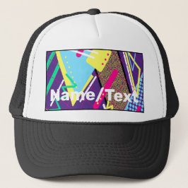 90s patroon, geometrische retro jaren negentig trucker pet