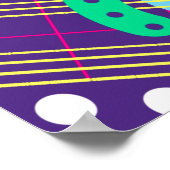 90s patroon, Nineties Retro Geometrisch Groen Viol Poster (Hoek)