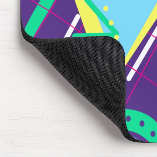 90s Pattern, Nineties Yellow Paarse Blue Muismat (Hoek)