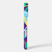 90s Pattern, Retro Nineties Geometrisch Blauw Case-Mate iPhone Case (Achterkant / Rechts)