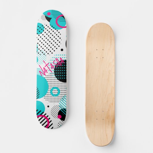 90's Pop Art Geometrisch Skateboard (Voorkant)