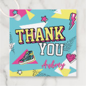 90's Pop felle kleur Verjaardag dank u Bedankjes Labels (Voorkant)