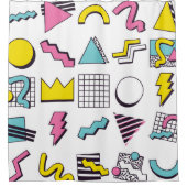 90's Pop Memphis Design Elements  Douchegordijn (Voorkant)