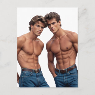 90s Power Duo: Iconische Esthetiek en Intensiteit Briefkaart