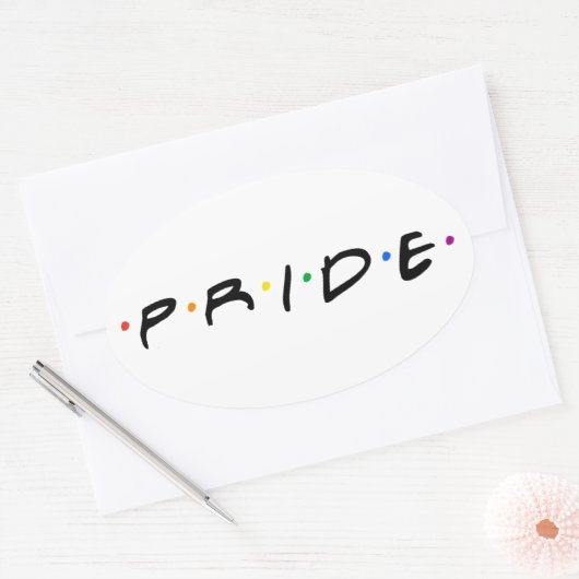 90's PRIDE T-Shirt Ovale Sticker (Envelop)