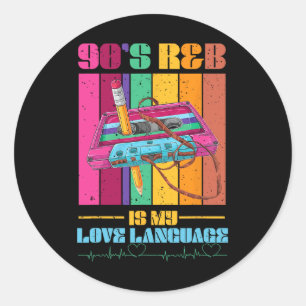 90's R & AMP;b RNB Music Lover Voor Mannen Vrouwen Ronde Sticker