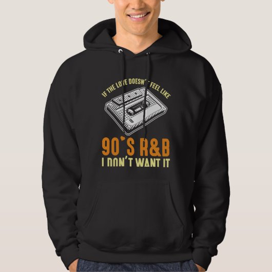 90s R&B Music Cassette Nineties liedjes Lover Hoodie (Voorkant)