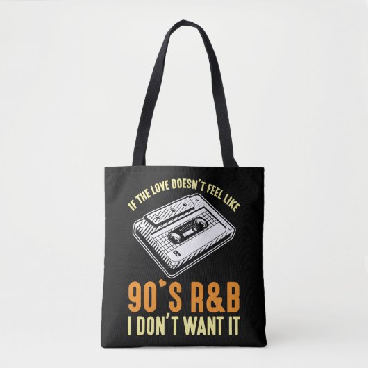 90s R&B Music Cassette Nineties liedjes Lover Tote Bag (Voorkant)