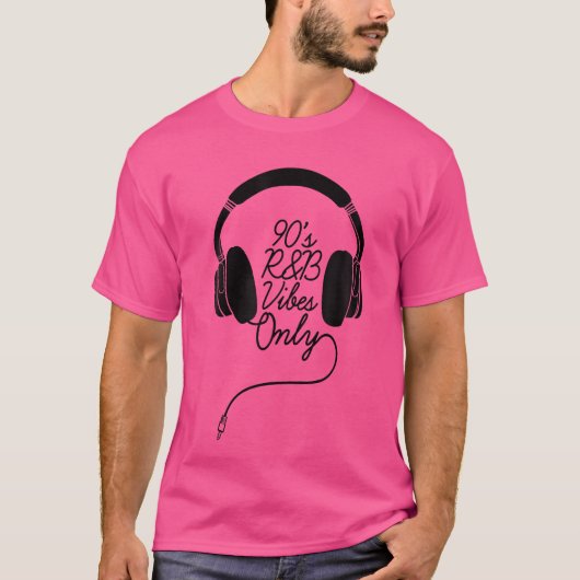 90s RB Vibes Only DJ Hoofdtelefoon RNB T-shirt (Voorkant)