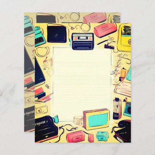 90's Retro Briefhoofd (Voorkant / Achterkant)