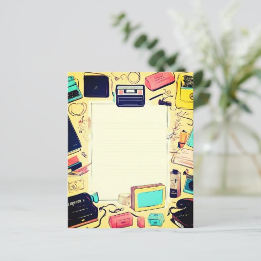 90's Retro Briefhoofd (Staand voorkant)