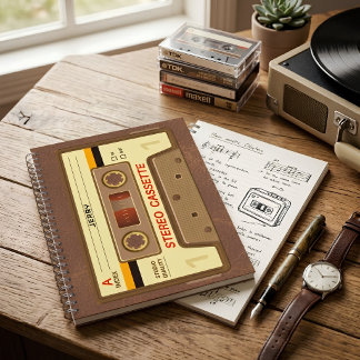 90s Retro Cassettesingle met Naam Notitieboek