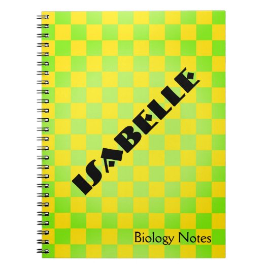 90s Retro Checkerboard Personalized Notebook Notitieboek (Voorkant)