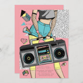 90s Retro Era Theme Party Event Kaart (Voorkant / Achterkant)