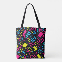 90s Retro Geometrische Canvas tas | Kleurrijke neo