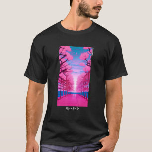 90's Retro Japanse Vaporwave Kersenbloesem Estheti T-shirt