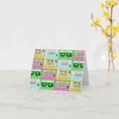 90s Retro Kleurrijke Muziek Cassettes Kaart (Gele Bloem)