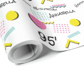 90s Retro Memphis Pattern Cadeaupapier (Rol Hoek)