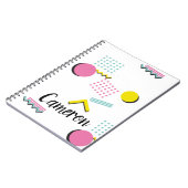 90s Retro Memphis Pattern met de Naam van de Douan Notitieboek (Linkerzijde)