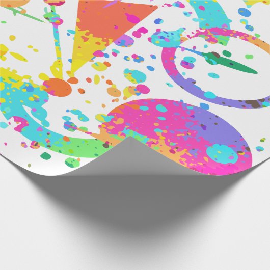 90s Retro Neon Pattern Design Gift Wrapping Paper Cadeaupapier (Hoek)