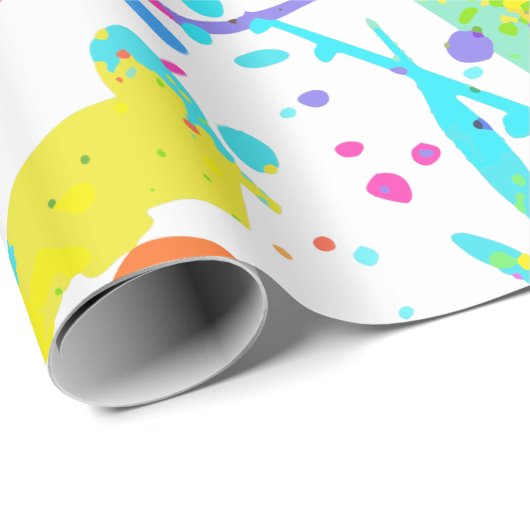 90s Retro Neon Pattern Design Gift Wrapping Paper Cadeaupapier (Rol Hoek)